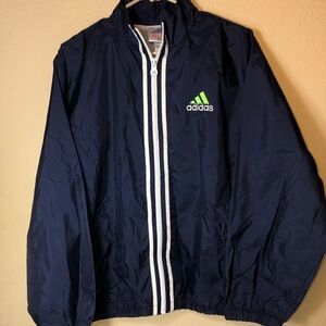 Vintage Adidas Windbreaker, XL, Navy with White, EUC, pet/smoke free home